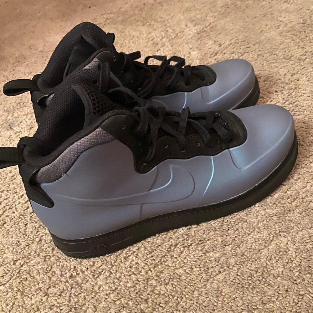 Men's Black and Gray High-Top Sneakers